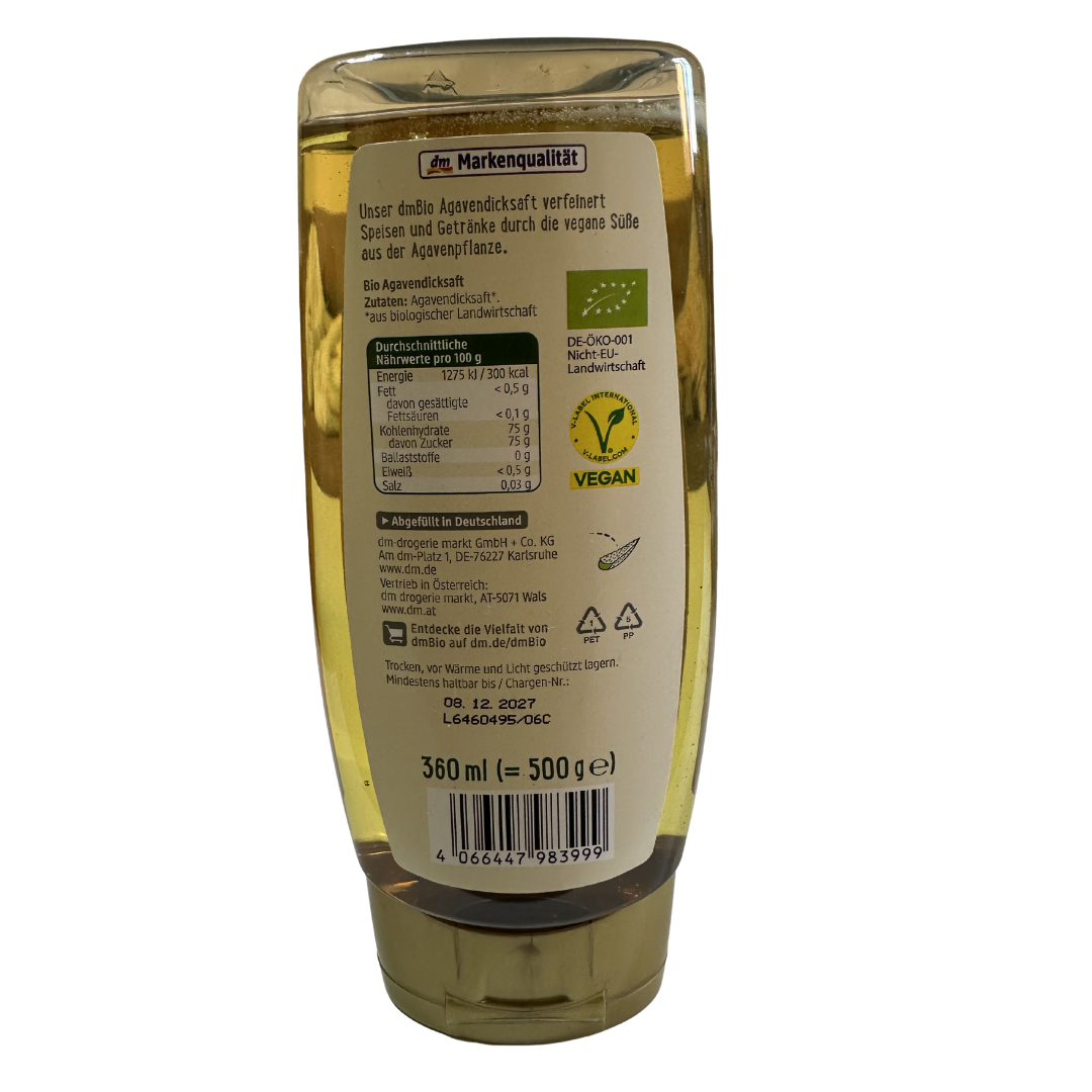 Sirop d'Agave Bio - Alternative Naturelle au Sucre - 360 ml-شراب الصبار (الأغاف) العضوي