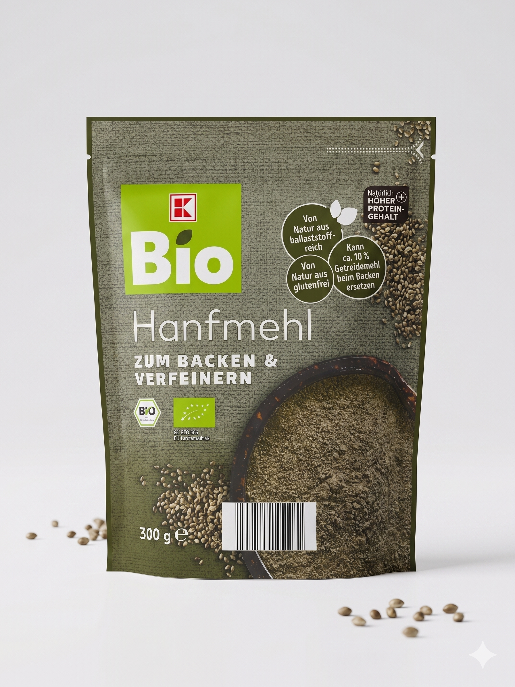 Farine de Chanvre Bio Riche en Protéines & Fibres, Sans Gluten 300g دقيق القنب العضوي الغني بالبروتين والألياف