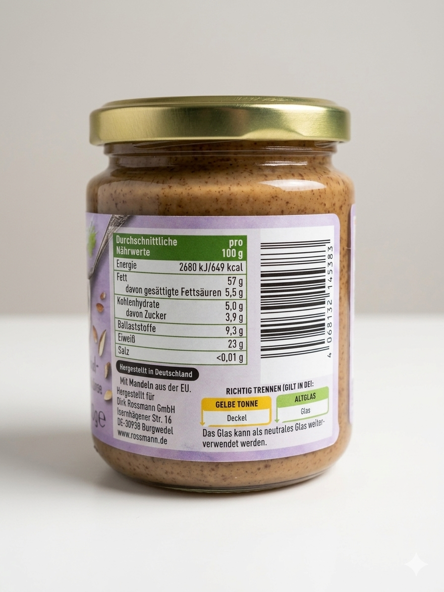 Purée d'Amandes Grillées Bio Texture Crunchy 100% Amandes 250g زبدة اللوز البنية العضوية المقرمشة لوز محمص