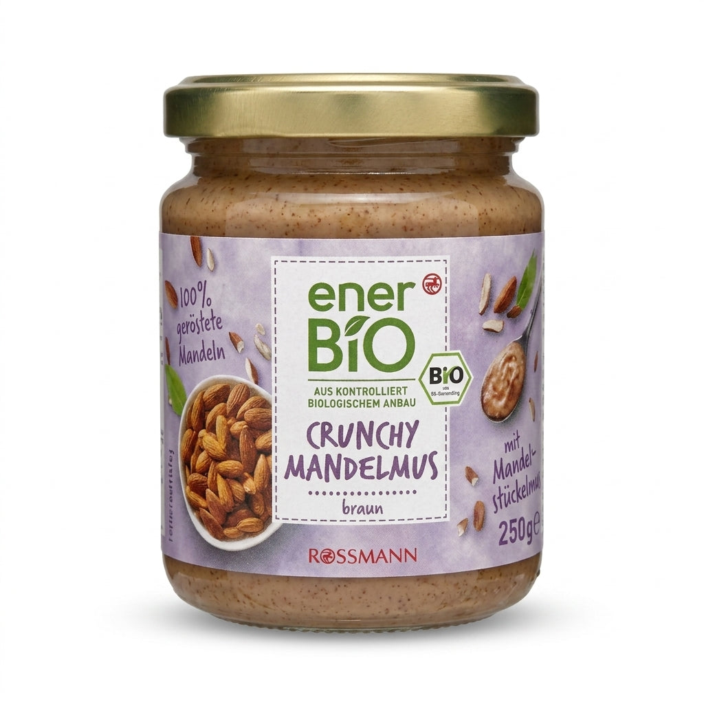 Purée d'Amandes Grillées Bio Texture Crunchy 100% Amandes 250g زبدة اللوز البنية العضوية المقرمشة لوز محمص
