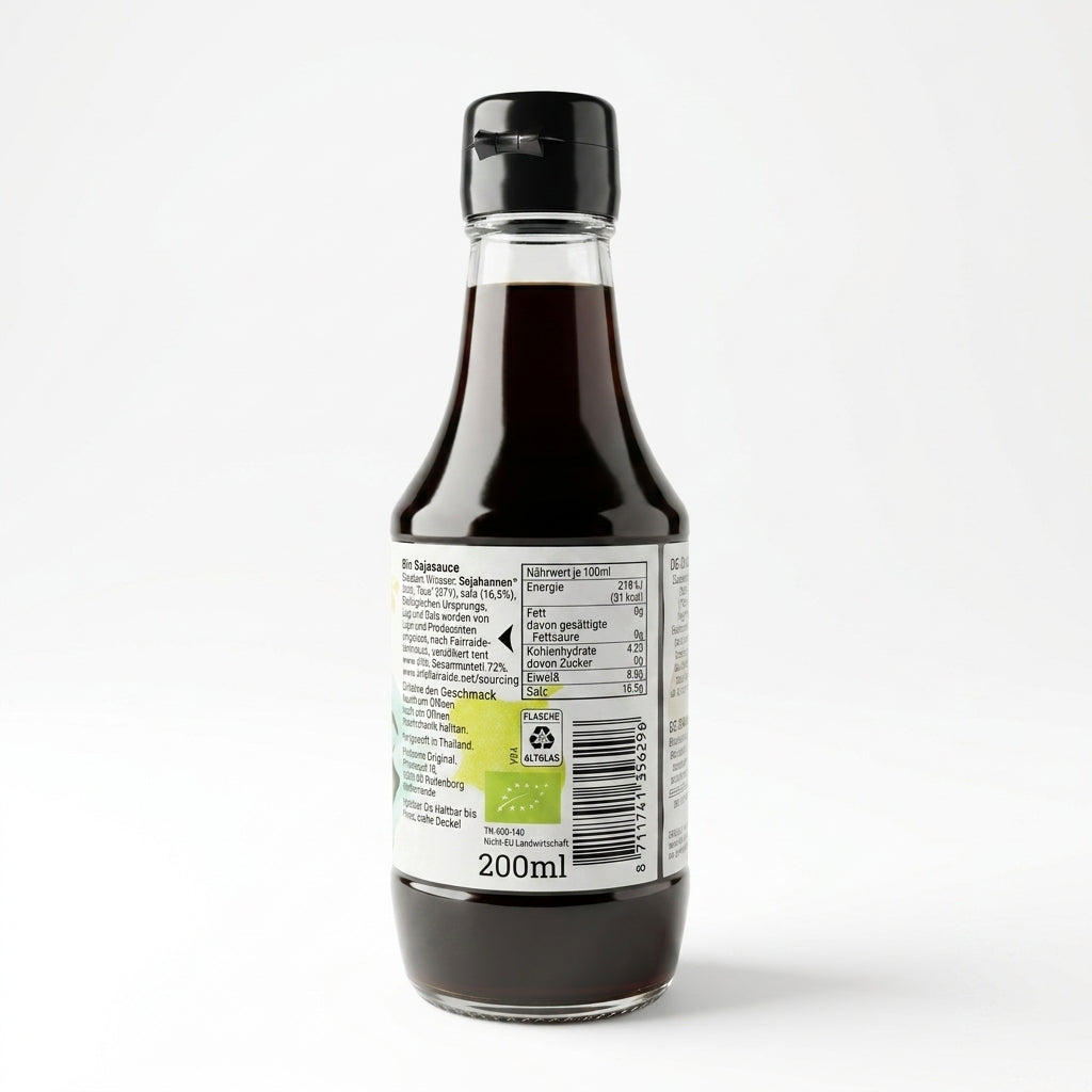 Sauce Soja Bio Fairtrade Original – Naturellement Fermentée – Sans Gluten & Vegan – 200ml صلصة الصويا التايلاندية العضوية من فيرتريد أوريجينال - خالية من الغلوتين