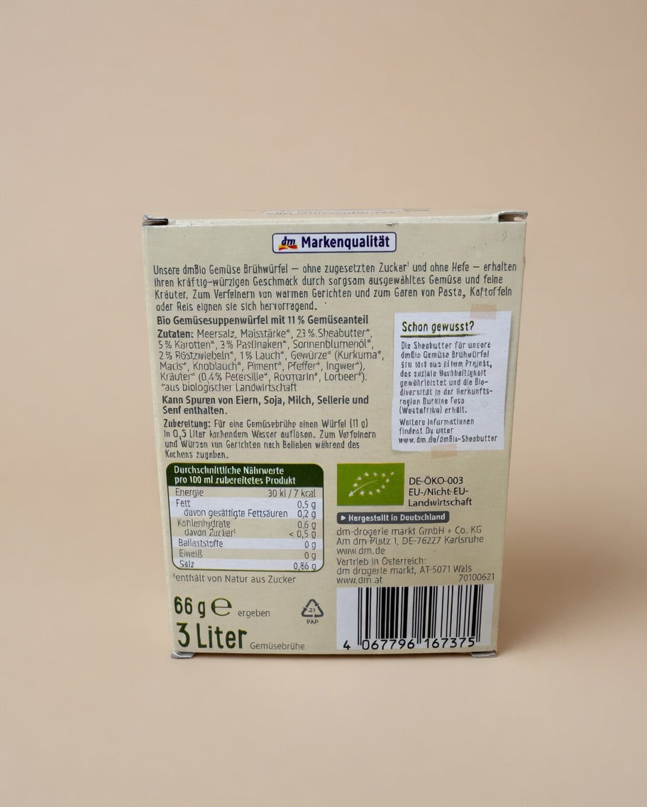 Cubes de Bouillon de Légumes Bio 66g – مكعبات مرق الخضار الطبيعي العضوي