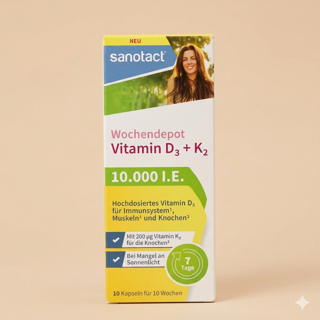 Vitamine D3 + K2 (10 000 UI) - 10 Gélules Cure de 2 mois et demi- كبسولات فيتامين D3 + K2 عالي التركيز