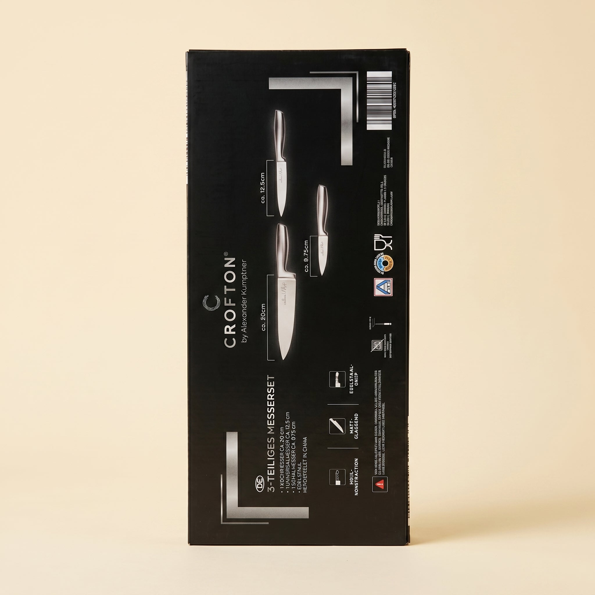 Set de 3 Couteaux Professionnels Crofton by Alexander Kumptner Acier Inoxydable Qualité Chef- طقم سكاكين مطبخ احترافية انوكس