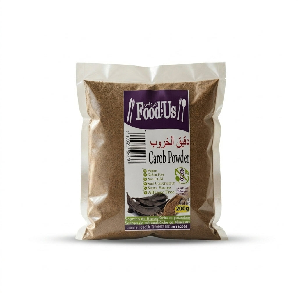 Poudre de Caroube 200g sans gluten– مسحوق الخروب الطبيعي