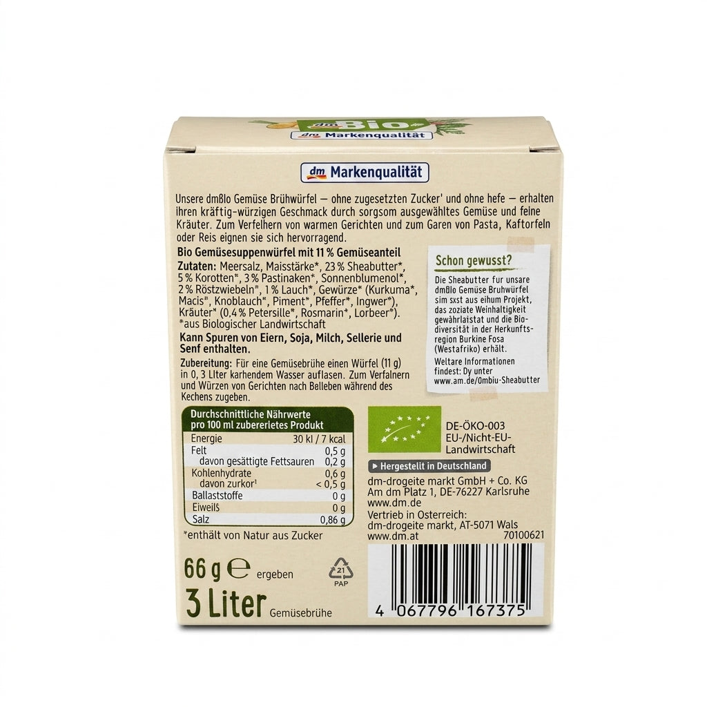 Cubes de Bouillon de Légumes Bio 66g – مكعبات مرق الخضار الطبيعي العضوي