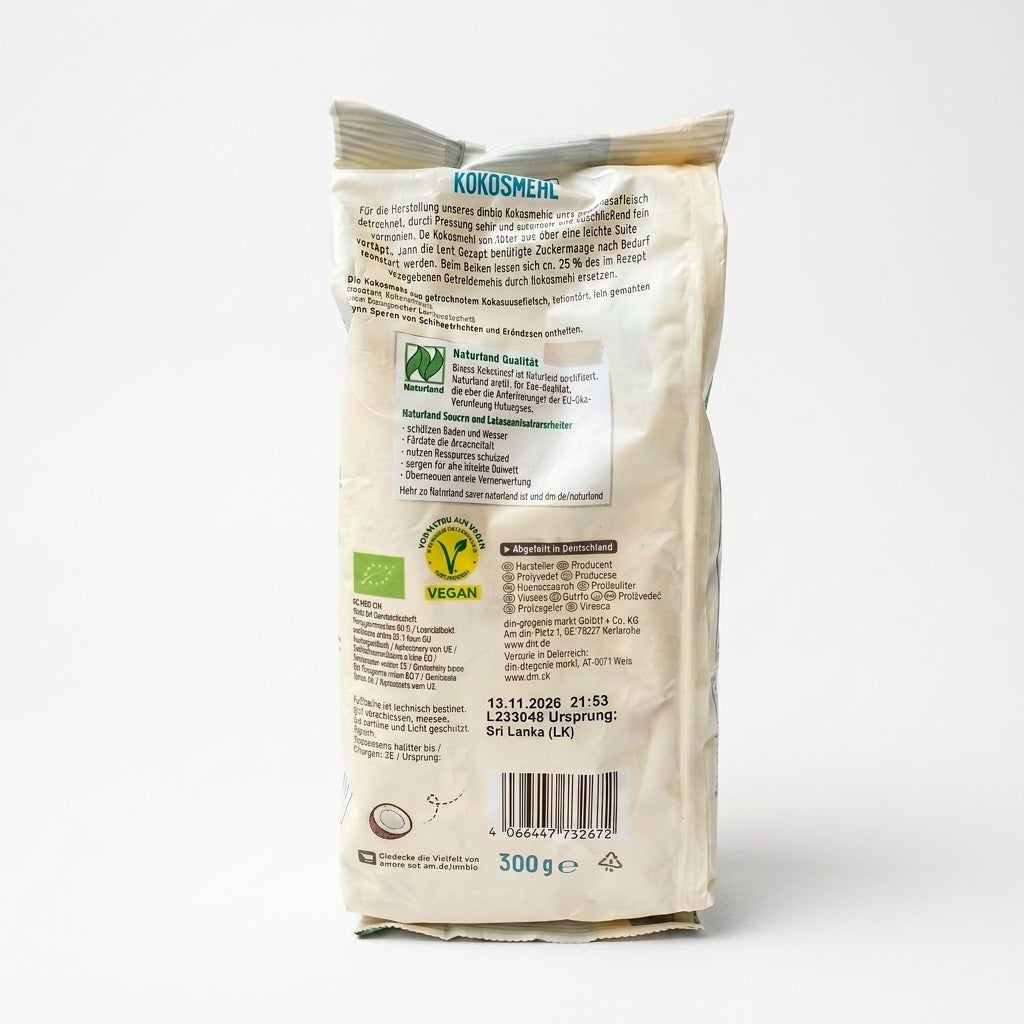 Farine de Coco Bio 300g - دقيق جوز الهند خالٍ من الغلوتين وغني بالألياف