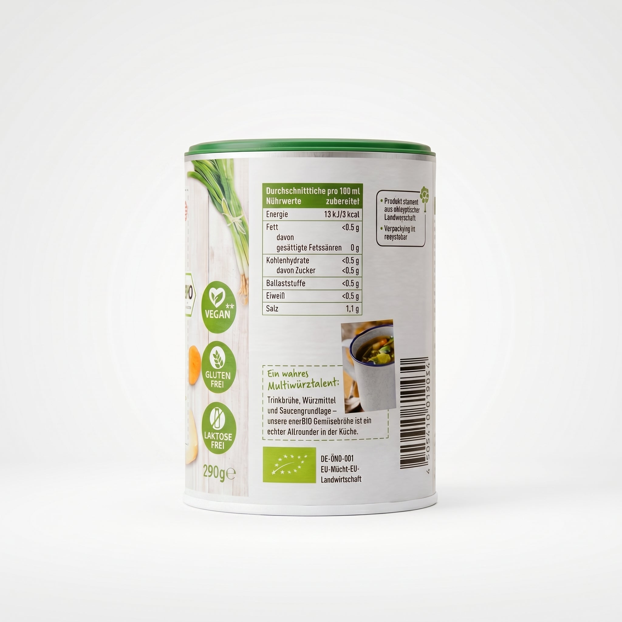 Bouillon de Légumes Bio 290g Sans Sucre Ajouté Sans Gluten Sans Lactose مرق خضار عضوي بودرة
