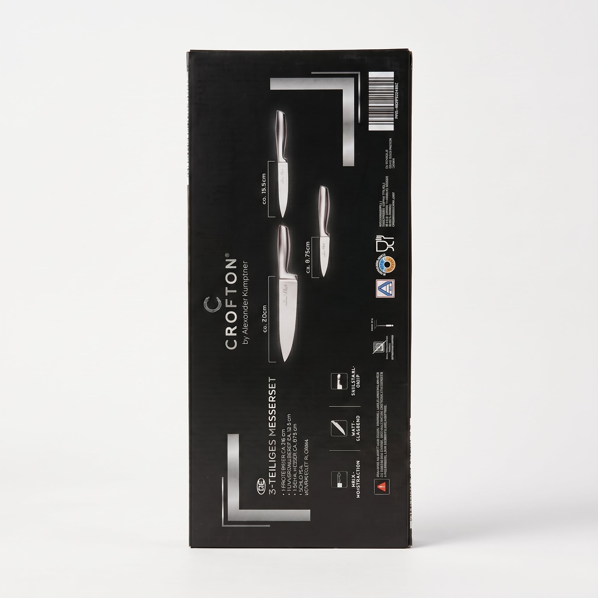 Set de 3 Couteaux Professionnels Crofton by Alexander Kumptner Acier Inoxydable Qualité Chef- طقم سكاكين مطبخ احترافية انوكس