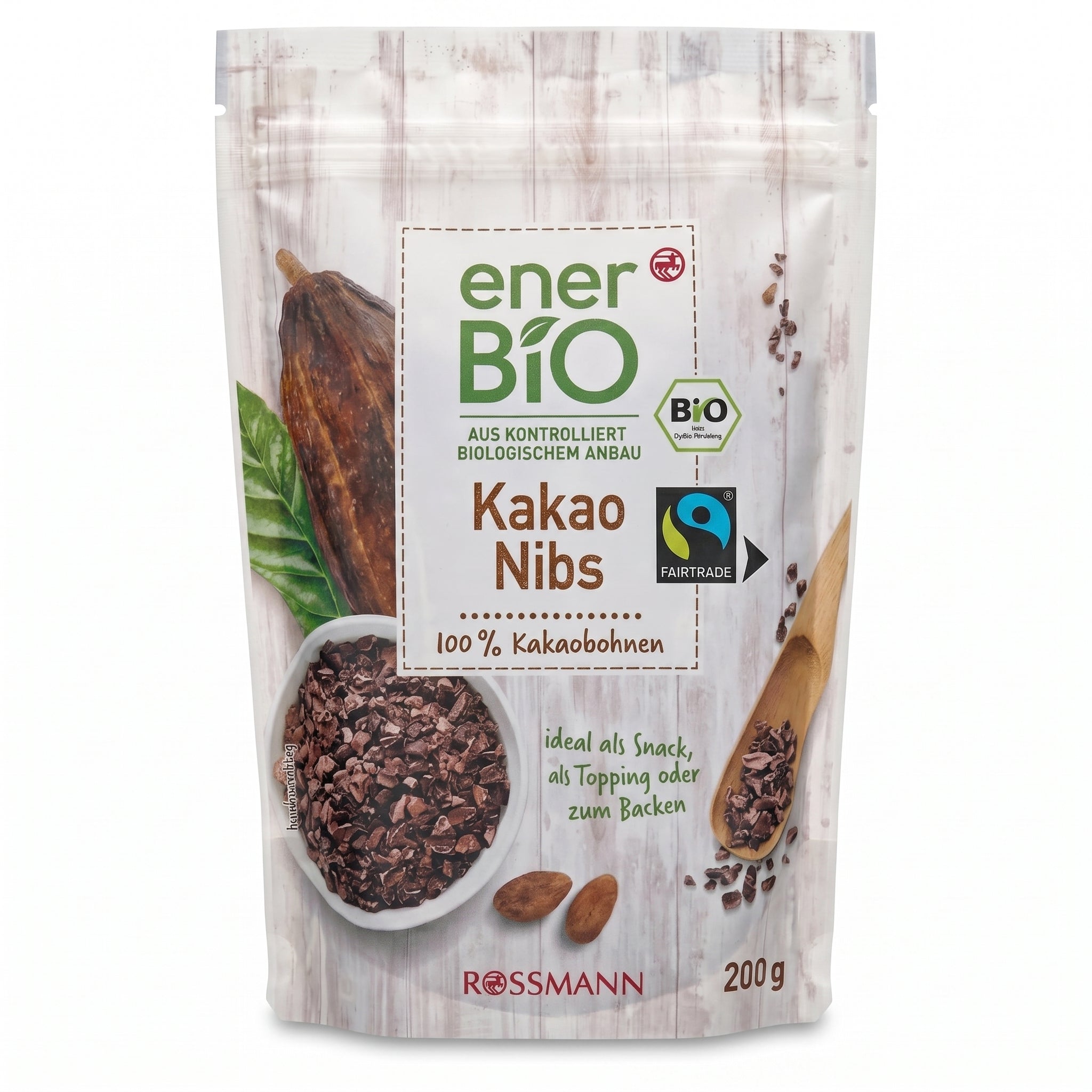 Éclats de Fèves de Cacao Bio Kakao Nibs 200g حبيبات الكاكاو العضوية المحمصة النقية