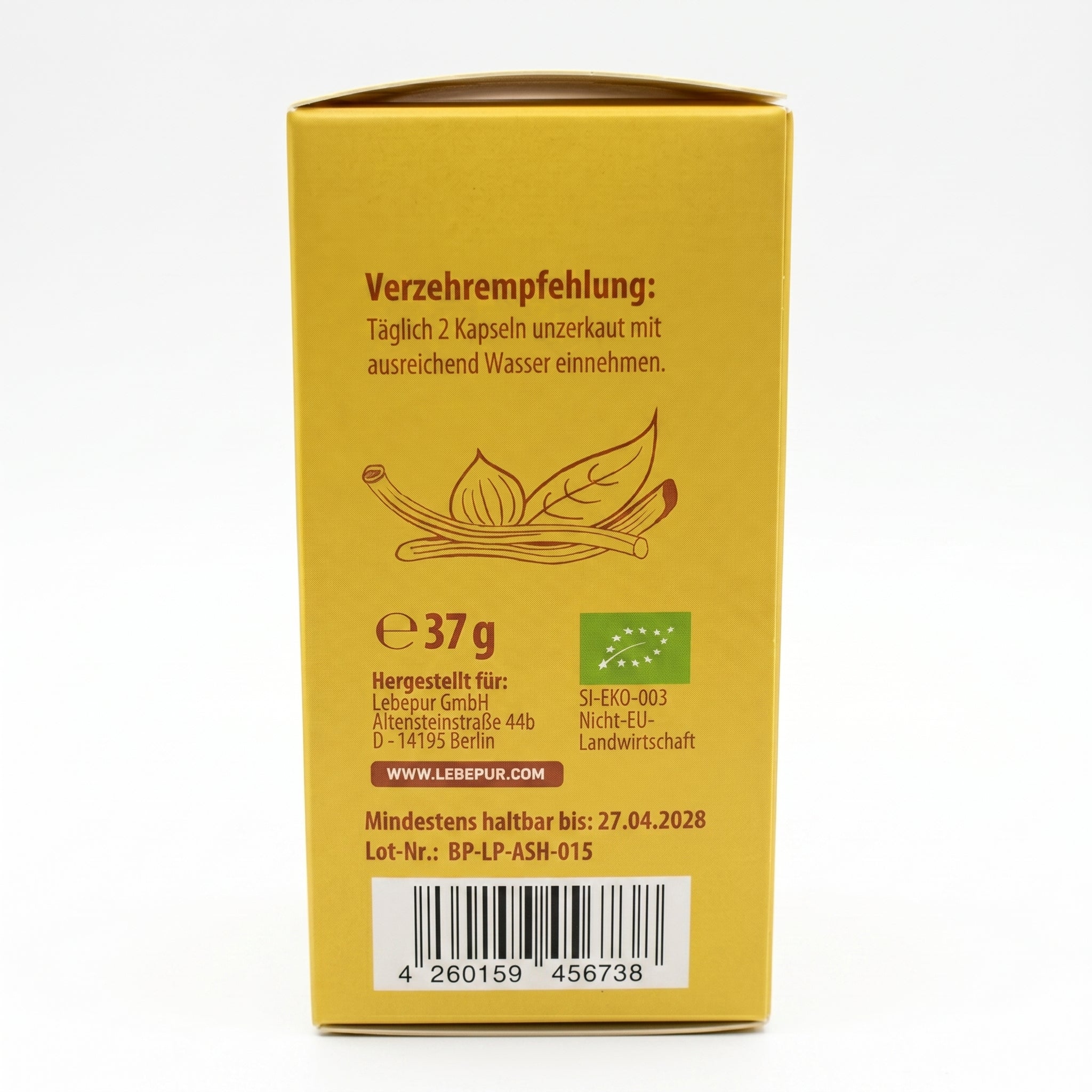 Ashwagandha Bio 1000 mg - 60 Gélules Végétalesb- كبسولات جذور الأشواغاندا العضوية