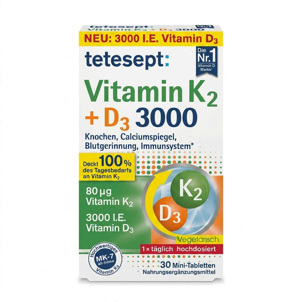 Vitamine K2+ D3 Sans gluten -D3 3000 مكمل غذائي فيتامين