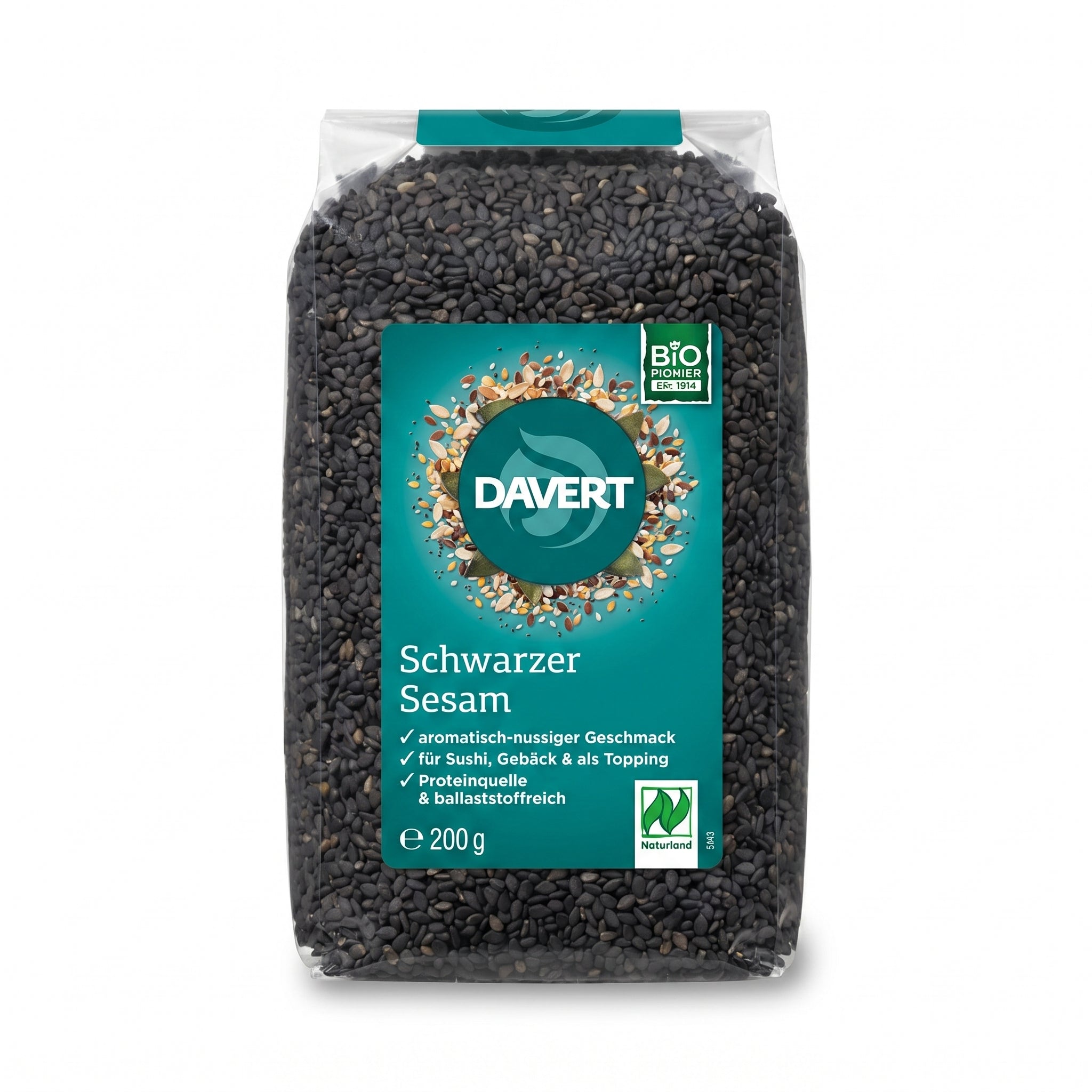 Sesame Noir Bio Davert – Graines de Sésame Noir 200g | Saveur Intense & Nutritive - حبوب السمسم الأسود العضوي 200 جرام | دافيرت | نكهة جوزية عطرية