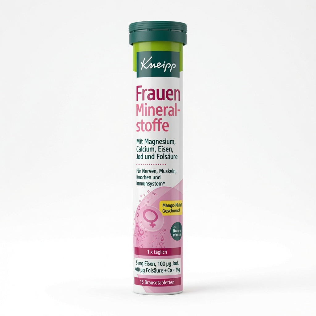Kneipp Frauen Mineralstoffe – Comprimés Effervescents Minéraux pour Femme, Goût Mangue-Maracuja | كنيب أقراص فوارة معادن للمرأة بنكهة المانجو والباشن فروت