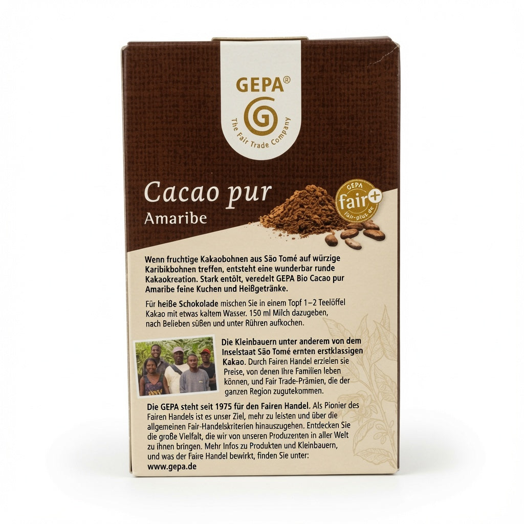 Cacao Pur "Amaribe" Fortement Dégraissé (Bio & Équitable) مسحوق كاكاو جيبا "أماريب" العضوي النقي