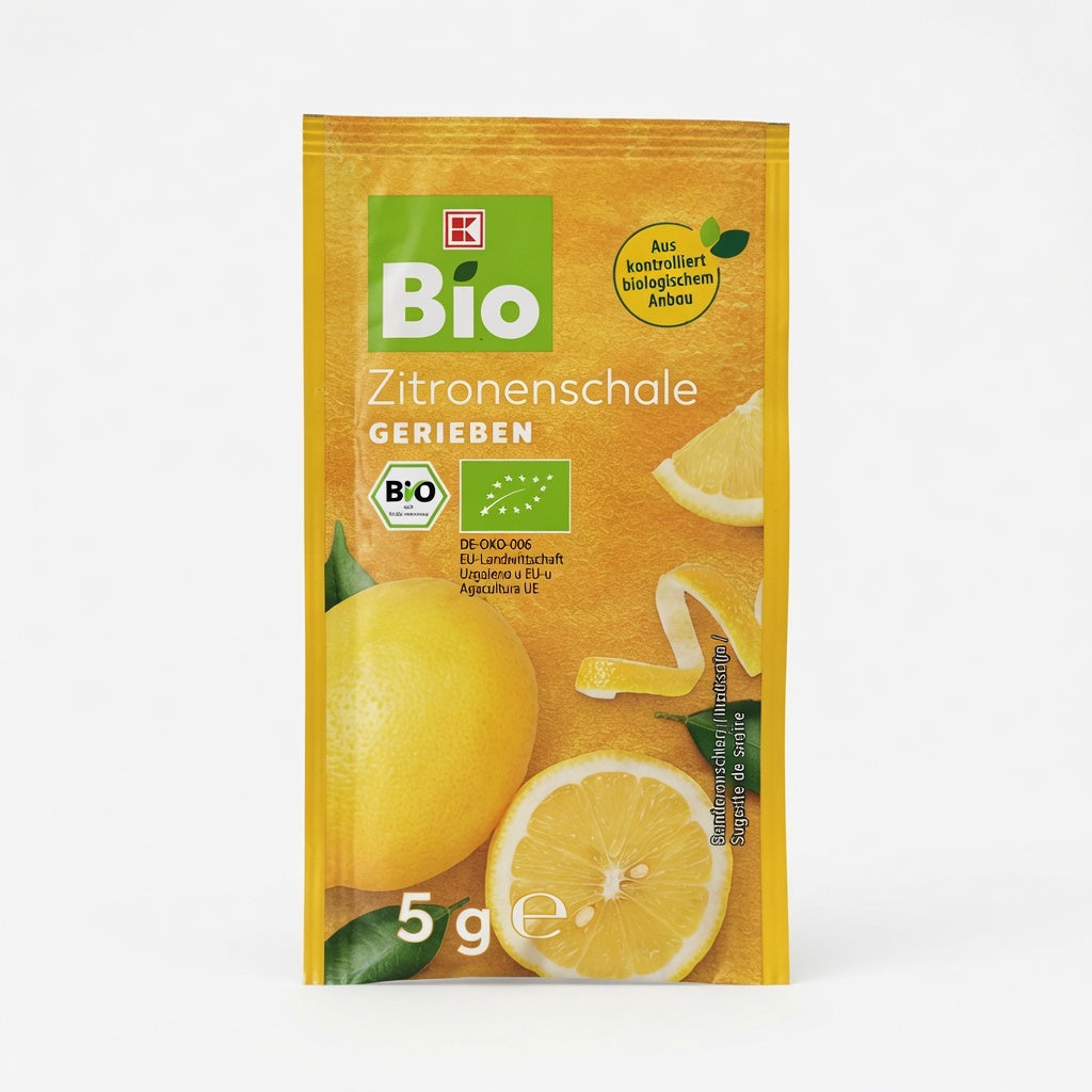 Zeste de Citron Râpé Biologique (Prêt à l'emploi) - Sachet de 5g- بشر قشر الليمون العضوي الممتاز من K-Bio - سر النكهة المنعشة لحلوياتك