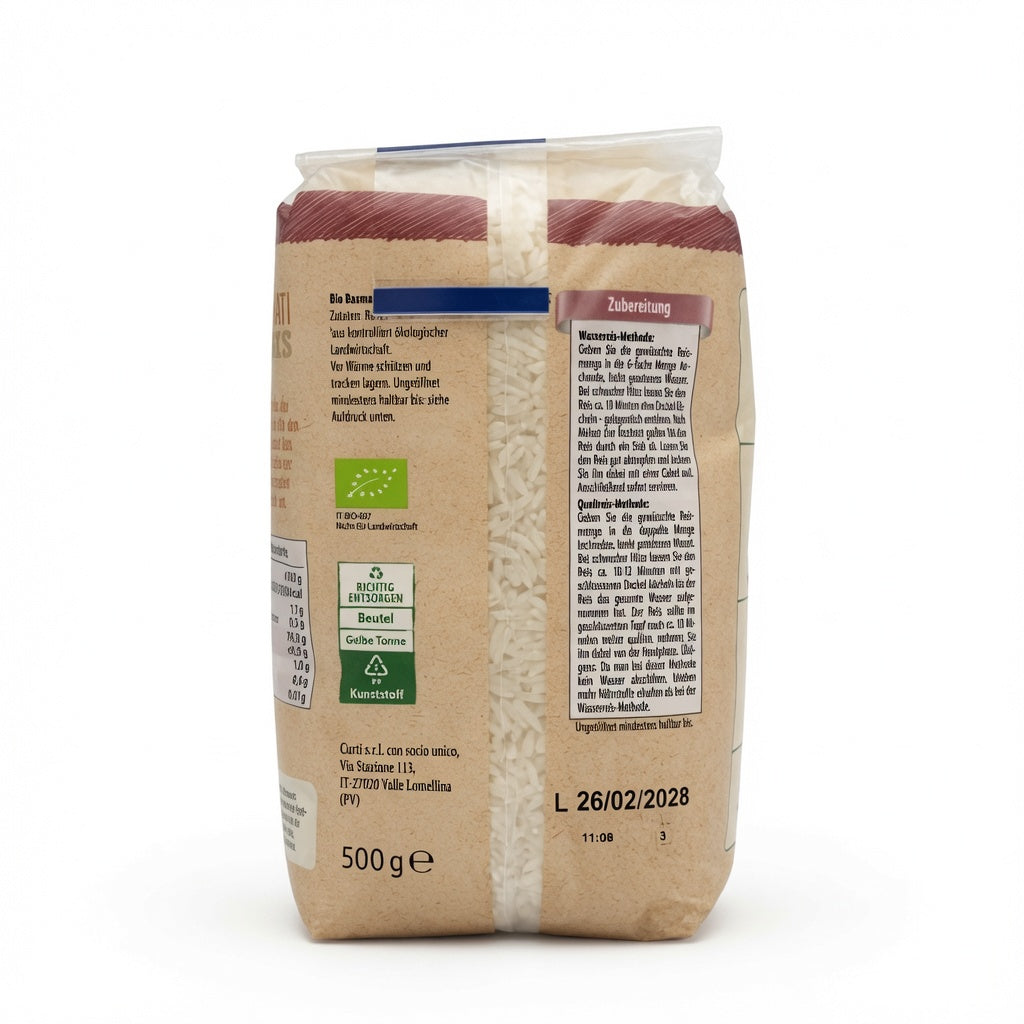 Riz Basmati 100% Bio Golden Sun – Nutri-Score A – 500g - أرز بسمتي عضوي فاخر - 500 جرام
