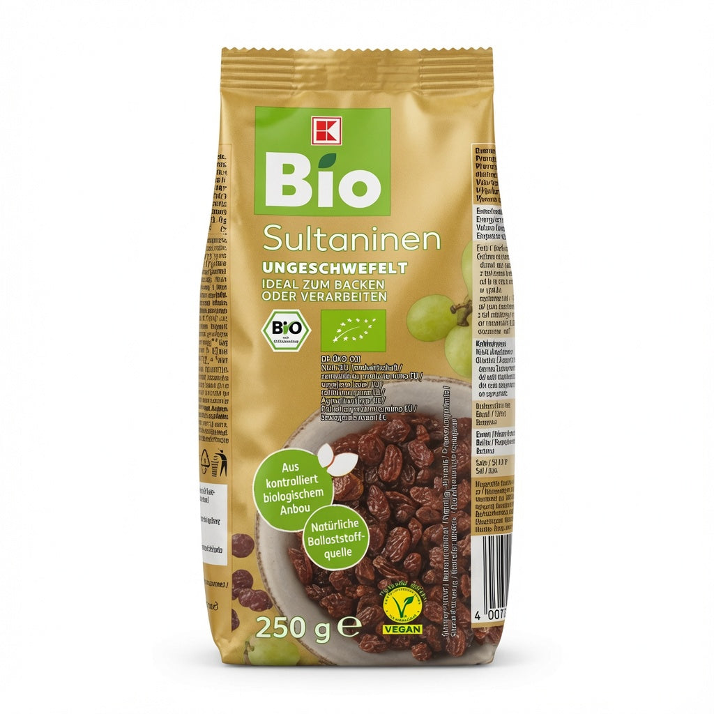 Raisins Secs Bio Sultanines Non Soufrés – 250 g – Idéal pour Cuisine, Pâtisserie et Encas