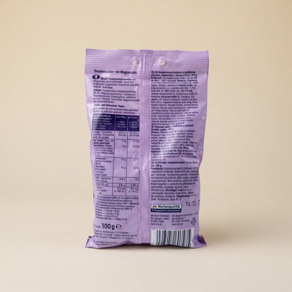 Pastilles de Dextrose au Magnésium - Saveur Fruitée Cassis - Mivolis (100g) "طاقة + استرخاء في حبة واحدة — جلوكوز بالمغنيسيوم بنكهة الكشمش الأسود!"
