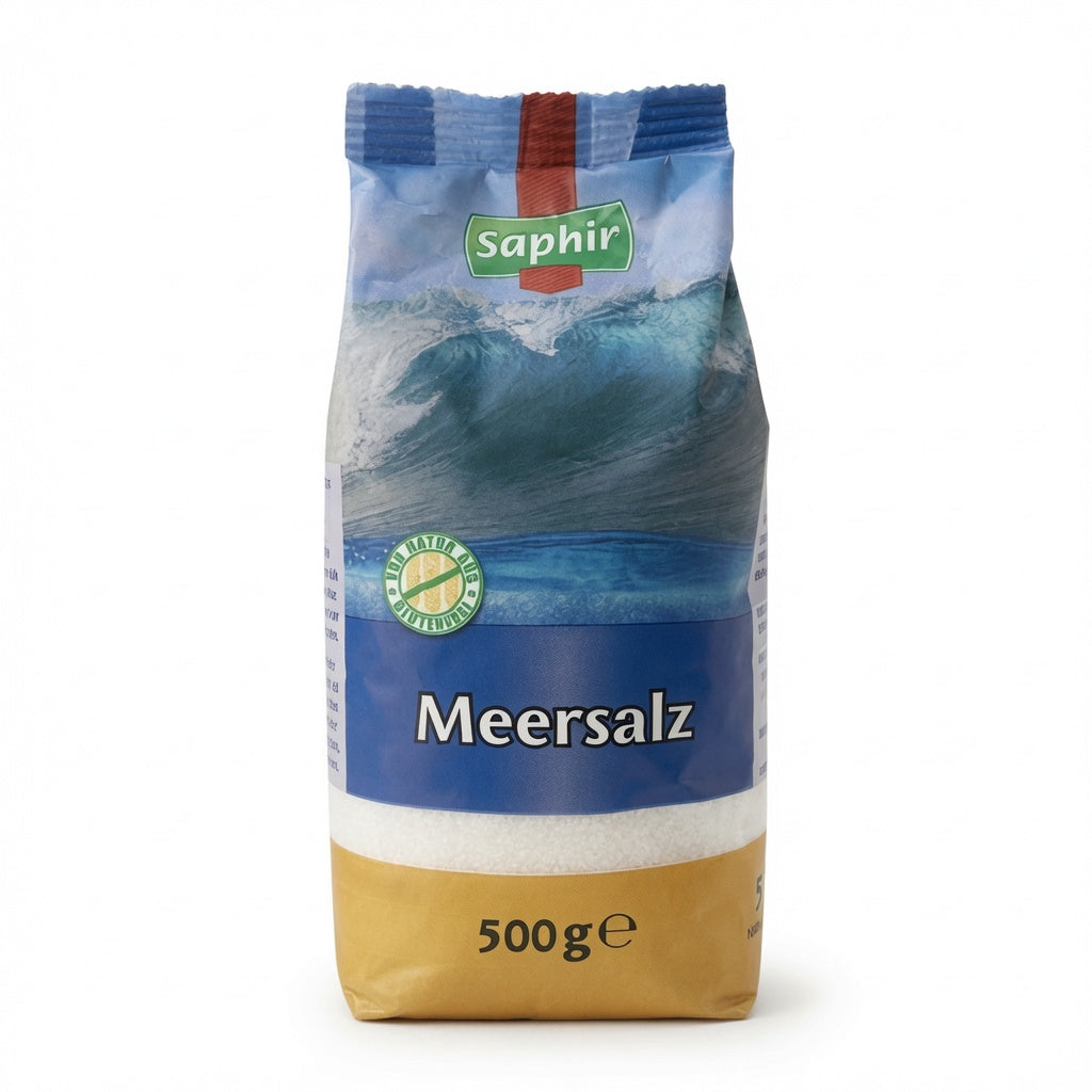 Sel Marin Pur - Fin et Naturellement Sans Gluten - 500g- ملح البحر الطبيعي الخالي من الغلوتين