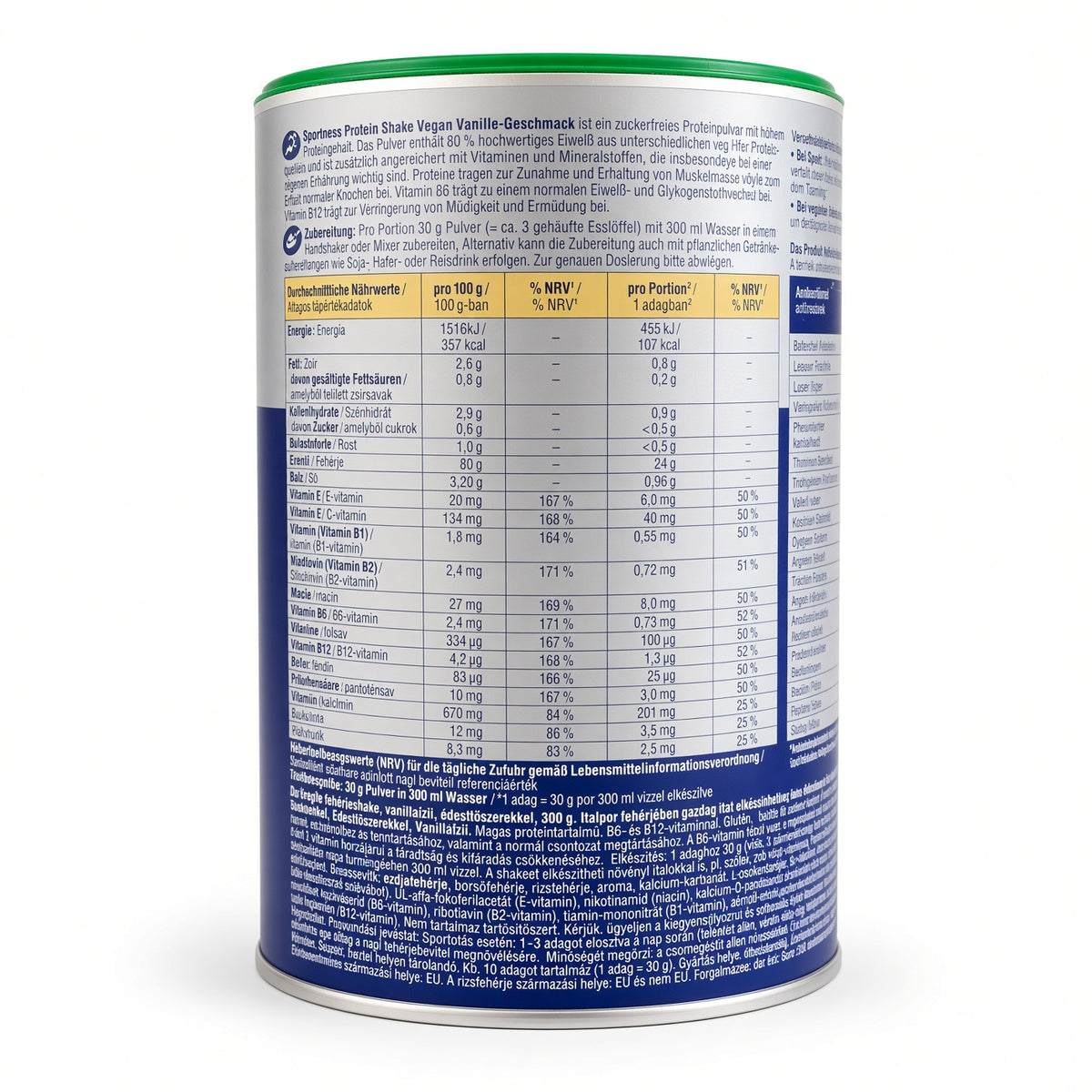 Protein Shake Vegan Vanille – Poudre Protéinée Multi-Sources Végétales enrichie en Vitamines et Minéraux (Boîte de 300 g)-مشروب البروتين النباتي بنكهة الفانيلا