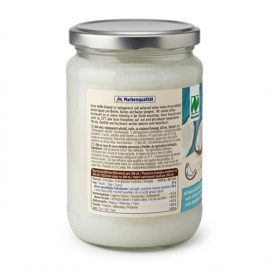 dmBio Kokosöl Nativ – Huile de Coco Vierge Bio (620ml) | زيت جوز الهند البكر العضوي