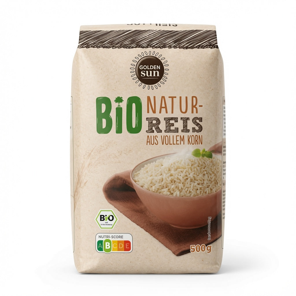 Riz Naturel Grains Longs Bio Qualité Supérieure - 500g - أرز أسمر طبيعي عضوي