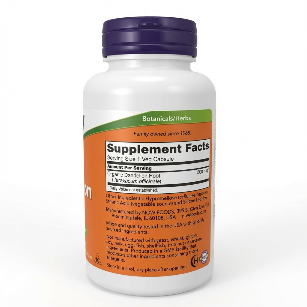 Racine de Pissenlit (Dandelion Root) 500 mg - Détox & Digestion - 100 Gélules Végétales- كبسولات جذور الهندباء