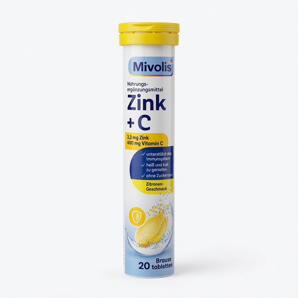 Mivolis Zink + C – Comprimés Effervescents Goût Citron | زنك + فيتامين سي أقراص فوارة بنكهة الليمون