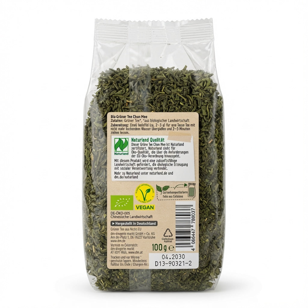 Thé Vert Chun Mee Traditionnel Qualité Naturland – 100g - شاي أخضر عضوي "تشون مي