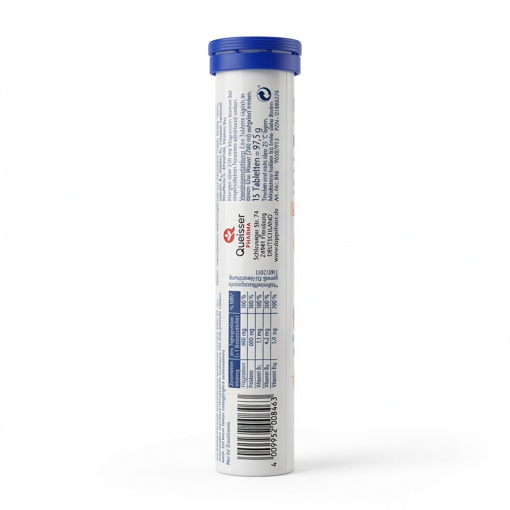 Doppelherz aktiv Magnésium 400 + B1+B6+B12 + Acide Folique – Comprimés Effervescents Citron-Pamplemousse | دوبلهيرتز مغنيسيوم 400 + فيتامينات B أقراص فوارة