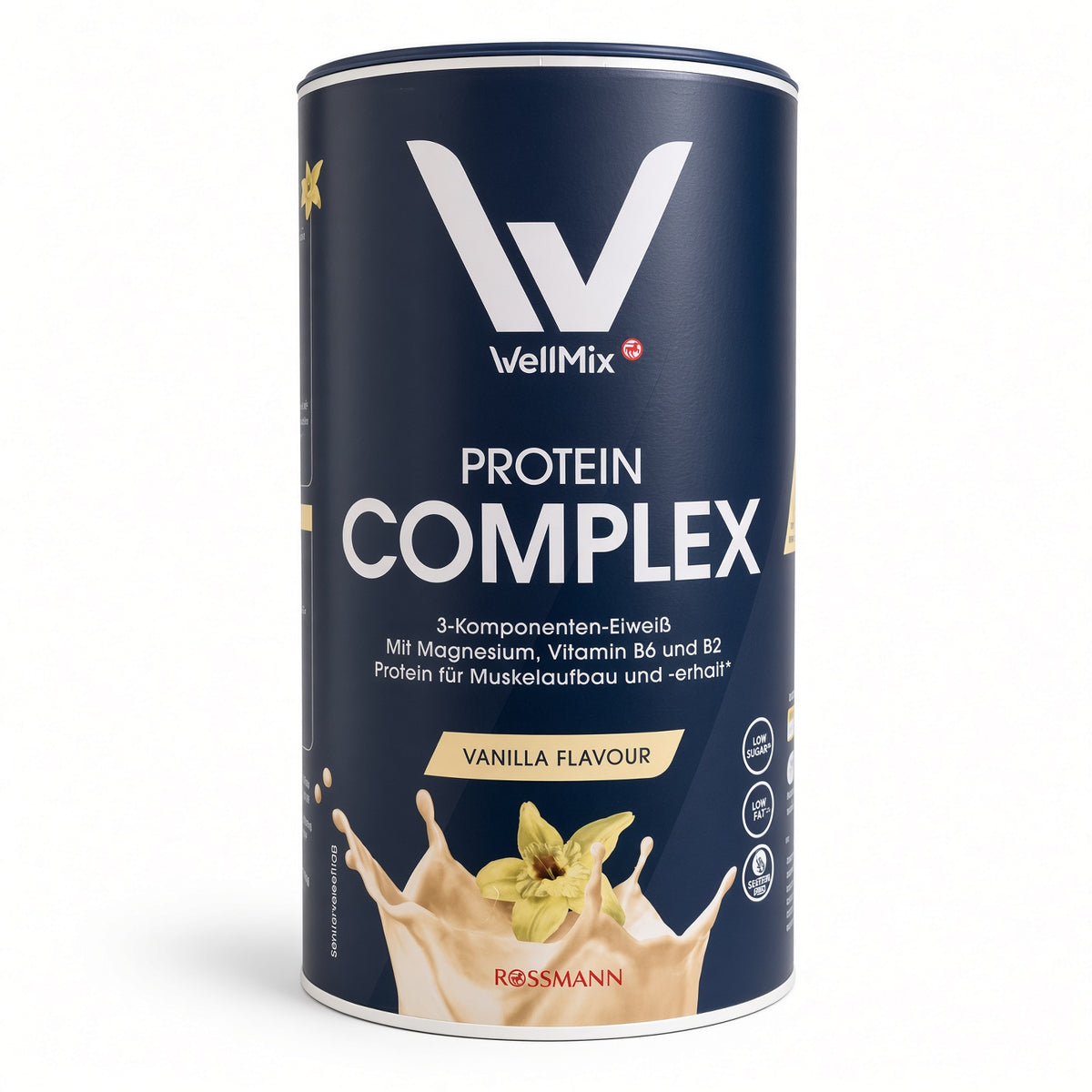 WellMix Protein Complex Vanille – Poudre Protéinée Multi-Sources enrichie en Magnésium et Vitamines B2, B6 (350 g)-مركب البروتين الثلاثي بنكهة الفانيلا من ويل ميكس