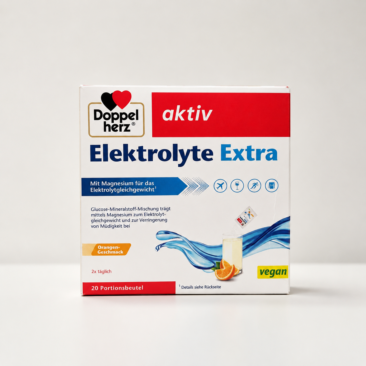 Elektrolyte Boisson à l'Orange 20 Sachets إلكترولايت مشروب المعادن نكهة البرتقال