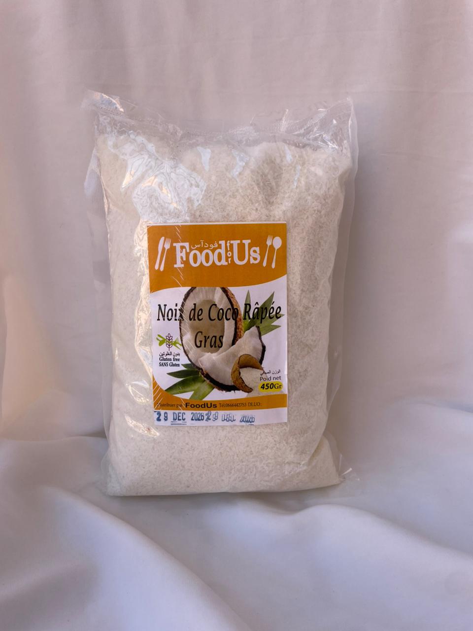 Noix de coco râpée Gras 450g sans gluten