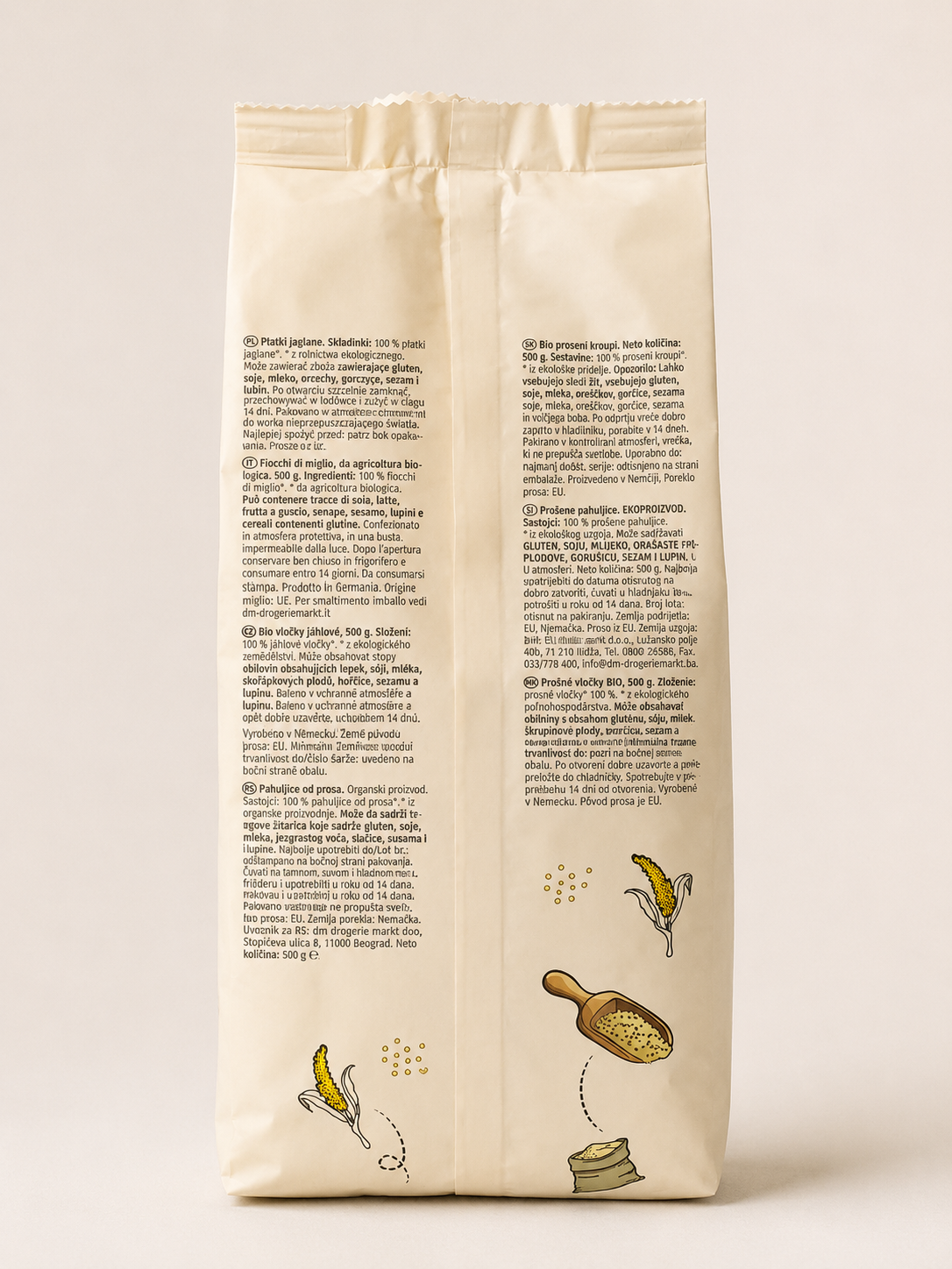 Flocons de Millet Biologique 500 g رقائق إيلان او الدخن العضوية
