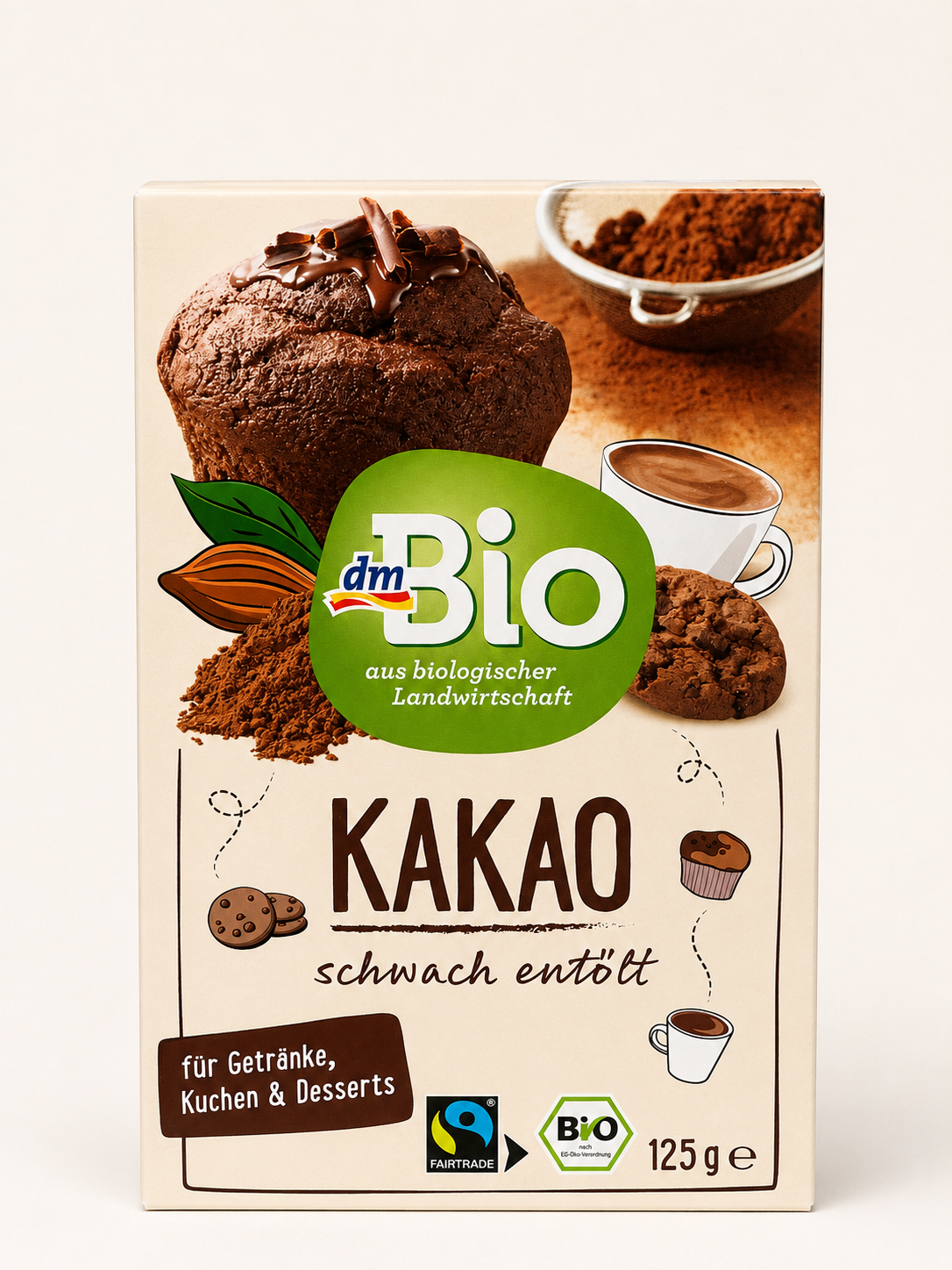 Poudre de Cacao Bio Légèrement Dégraissé 125g مسحوق كاكاو عضوي ألماني خام