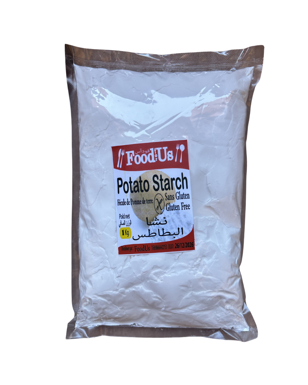 Fécule de Pomme de Terre Sans Gluten  1kg  100% نشا البطاطس طبيعي