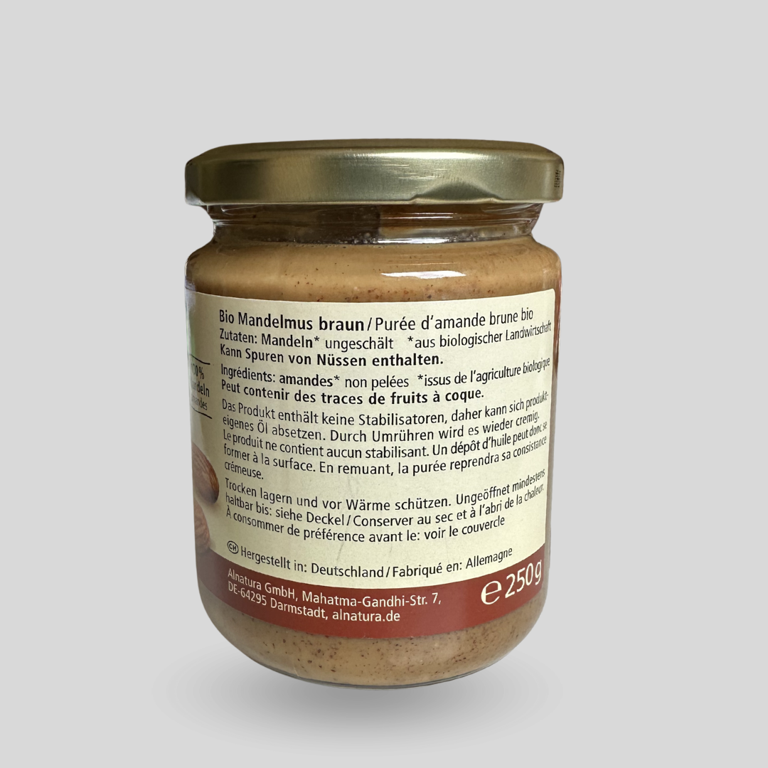 Purée d'amande complet 100% bio – زبدة اللوز البني الطبيعية