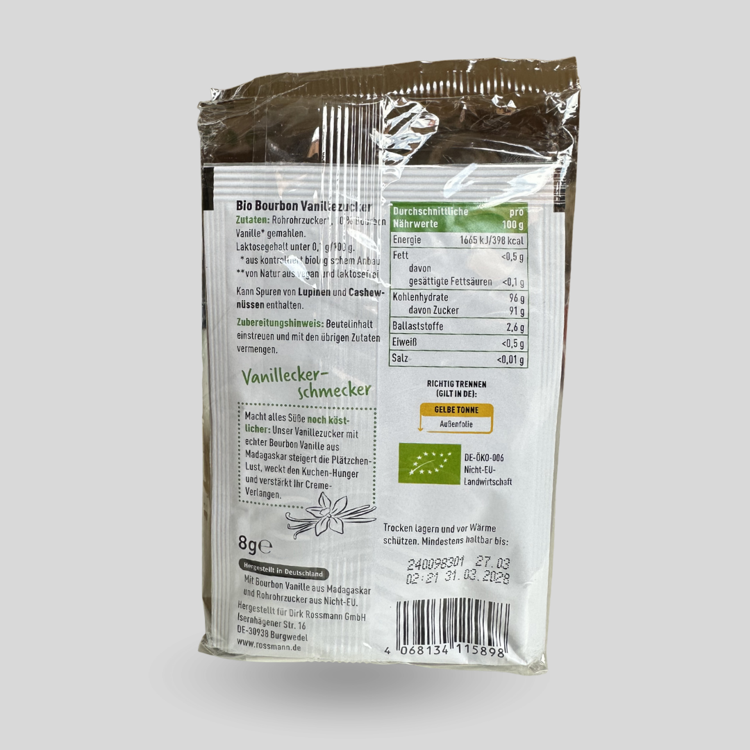 Sucre Vanillé Bourbon Bio Vanille de Madagascar 4 sachets de 8g سكر فانيليا البوربون العضوي