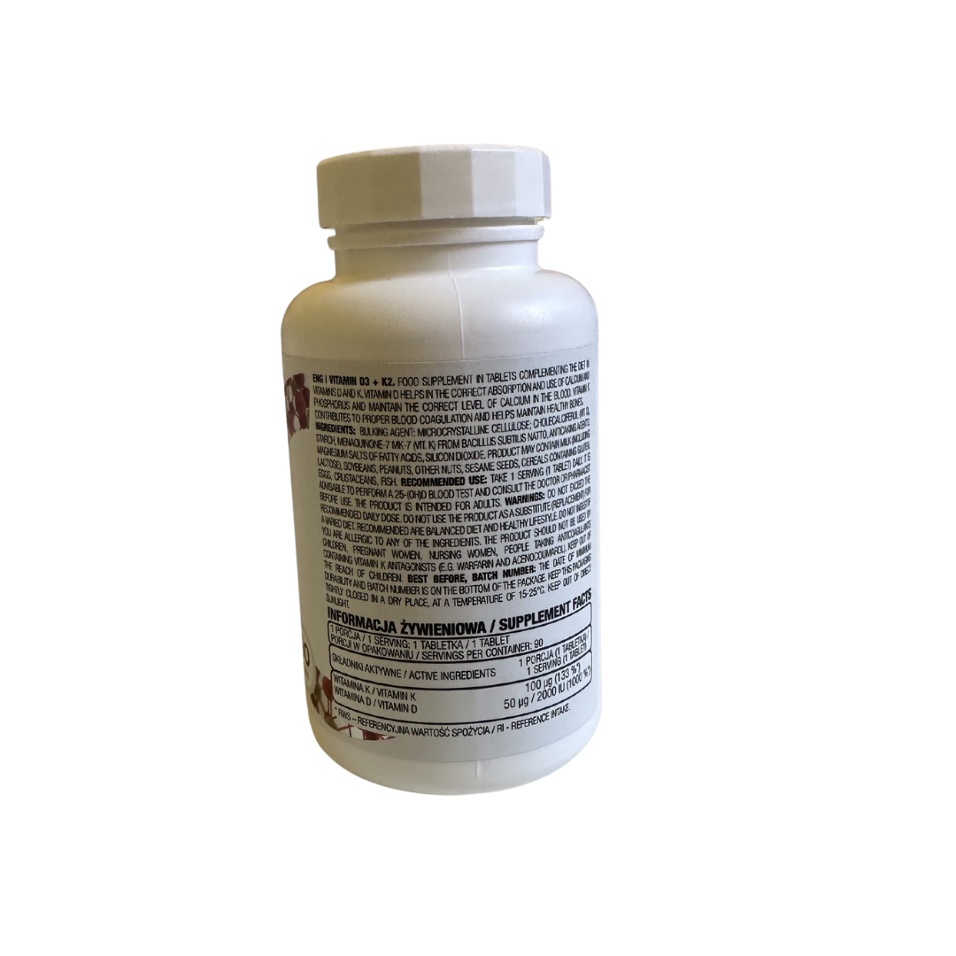 Vitamin D3 + K2 (MK-7) Professional Line Cure de 3 mois -مكمل  فيتامين d و k2