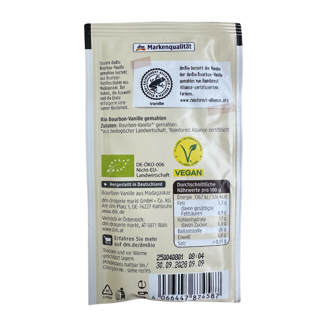 Poudre de Vanille Bourbon Bio - 100% Pure de Madagascar - 5g- فانيليا بوربون المطحونة العضوية