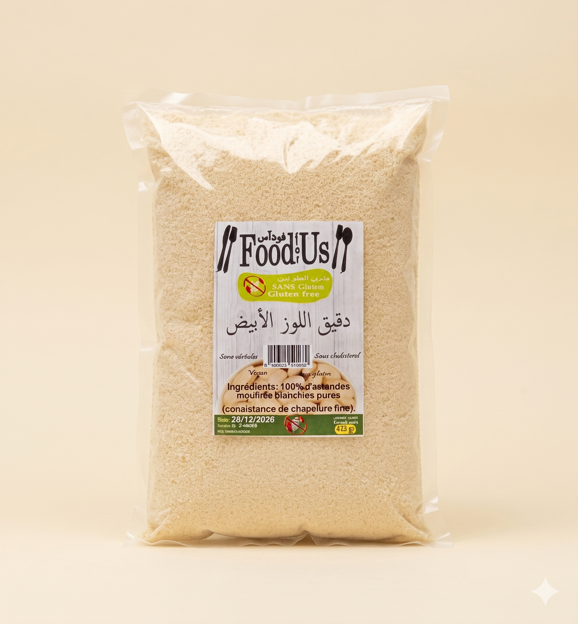 Farine d’Amandes Blanches Sans Gluten 450g –طحين اللوز الأبيض