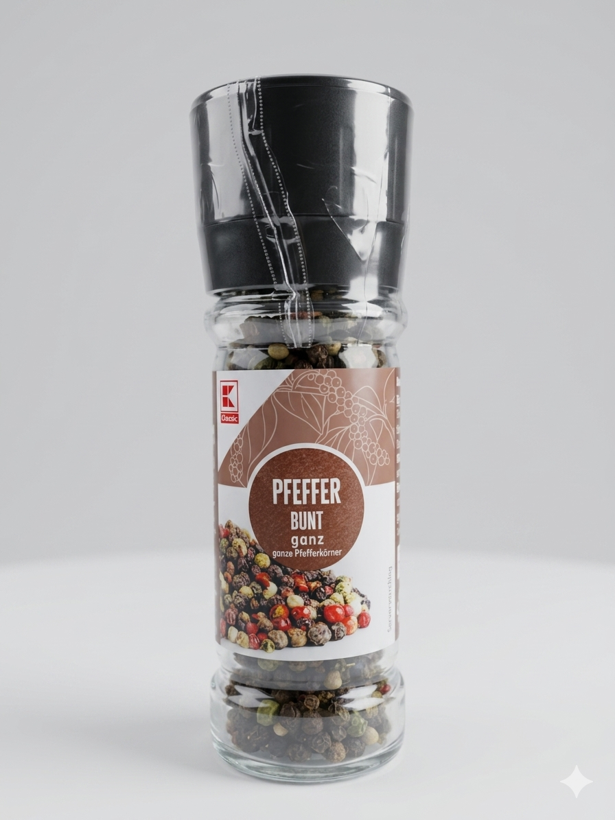 Poivres en Grains 4 Saveurs moulin intégré 50g فلفل ملون بمطحنة مدمجة