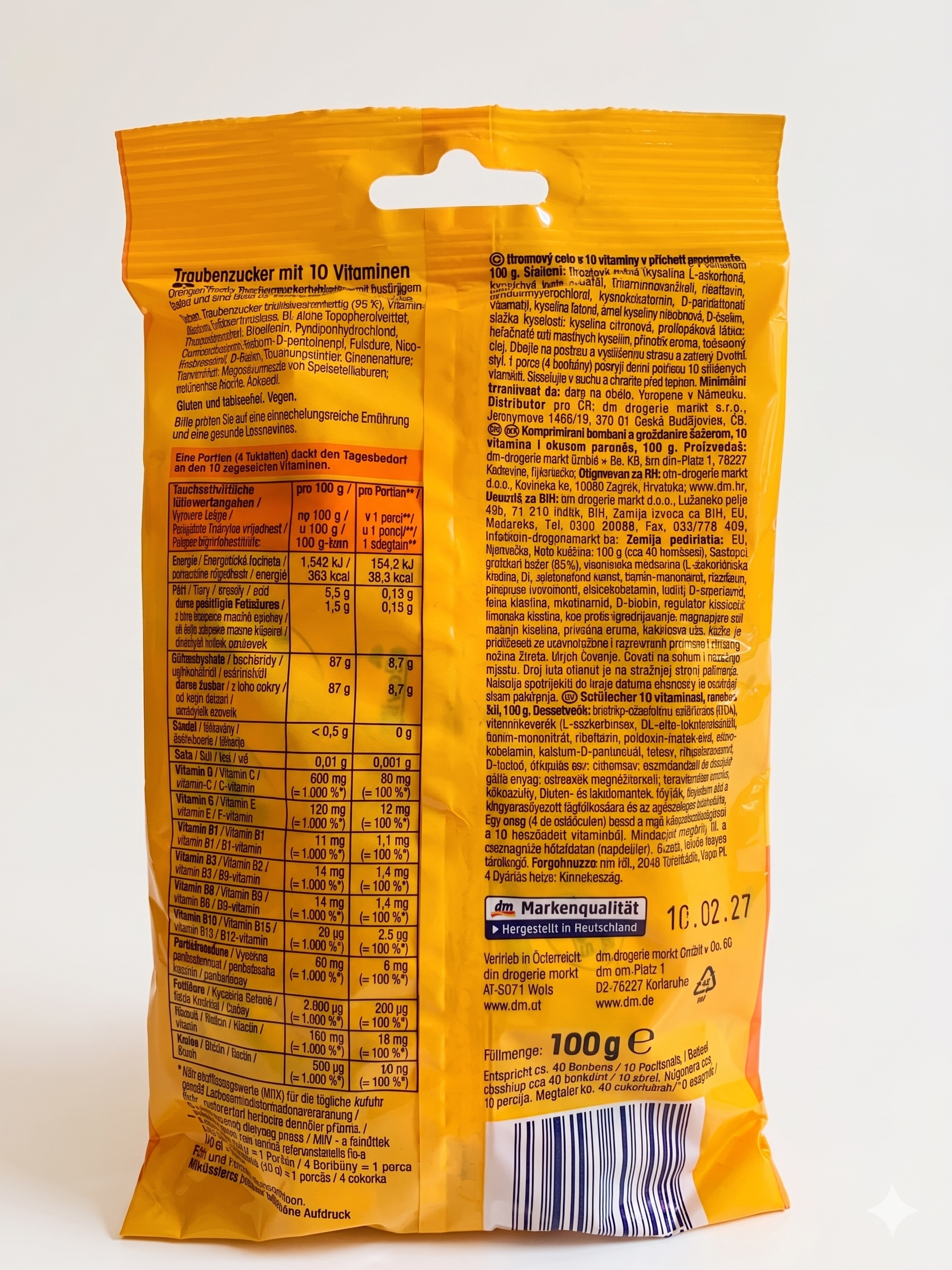 Pastilles de Dextrose aux 10 Vitamines - Saveur Orange Fruitée - Mivolis (100g) "طاقة فورية + 10 فيتامينات في حبة واحدة — بنكهة البرتقال المنعشة!"