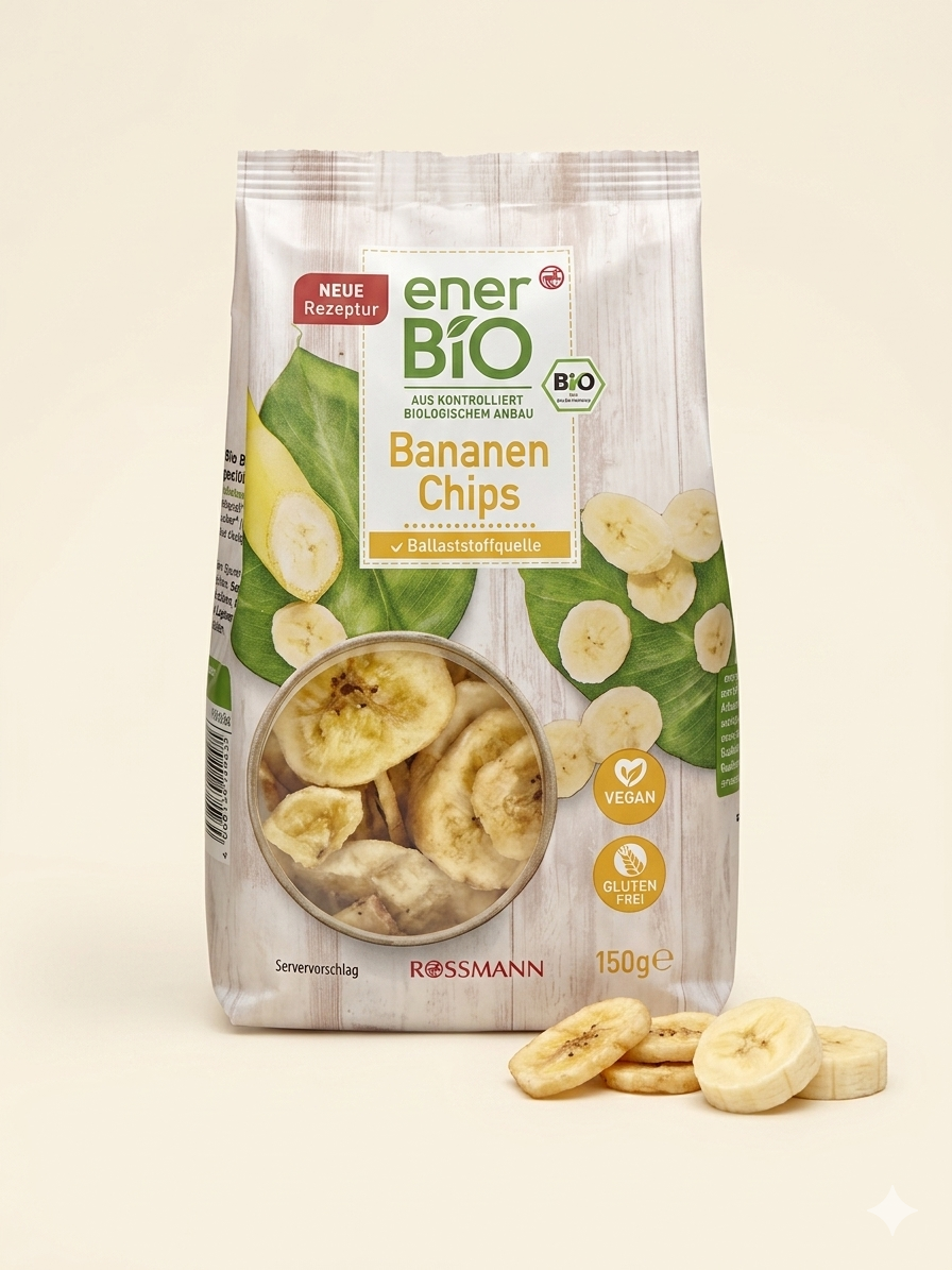 Chips de Banane Bio 150g رقائق الموز العضوية المقرمشة خالية من الغلوتين