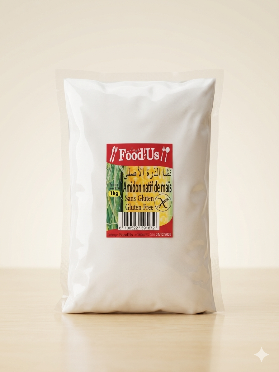 Fécule de Maïs 100% Sans Gluten 1 Kg  نشا الذرة بدون غلوتين