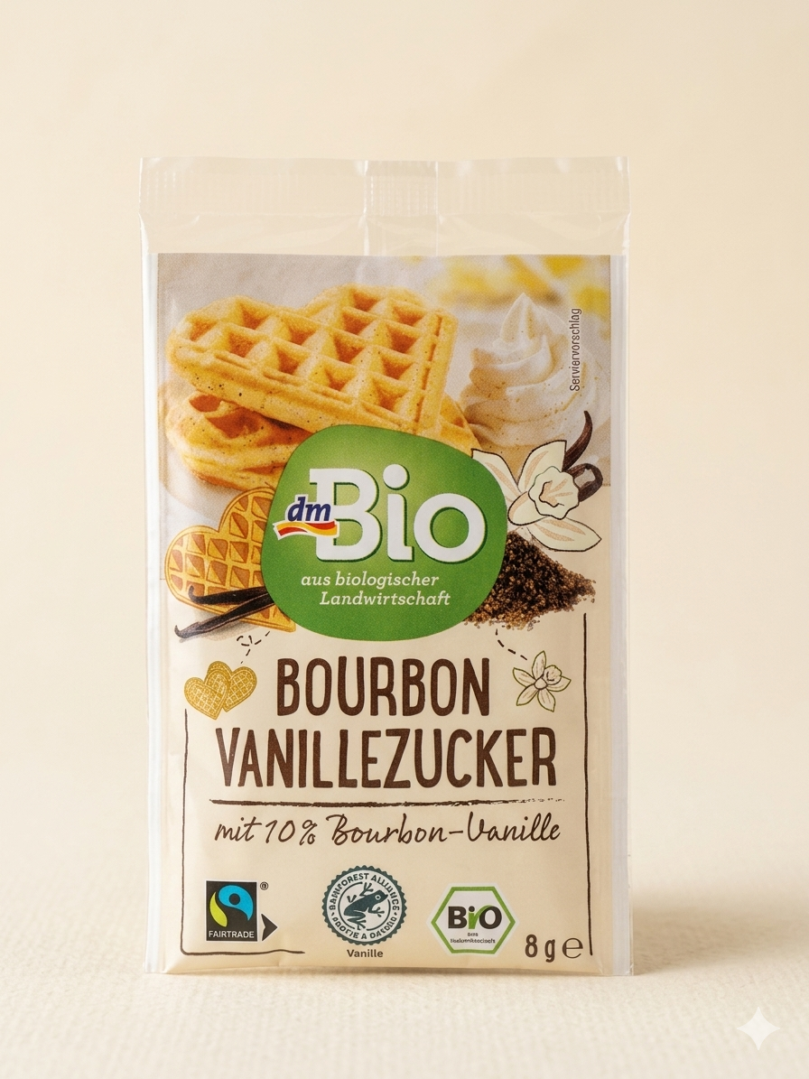 Sucre Vanillé Bourbon Bio 10% de Véritable Vanille, Sucre de Canne (Sachet 8g) سكر فانيليا بوربون العضوي