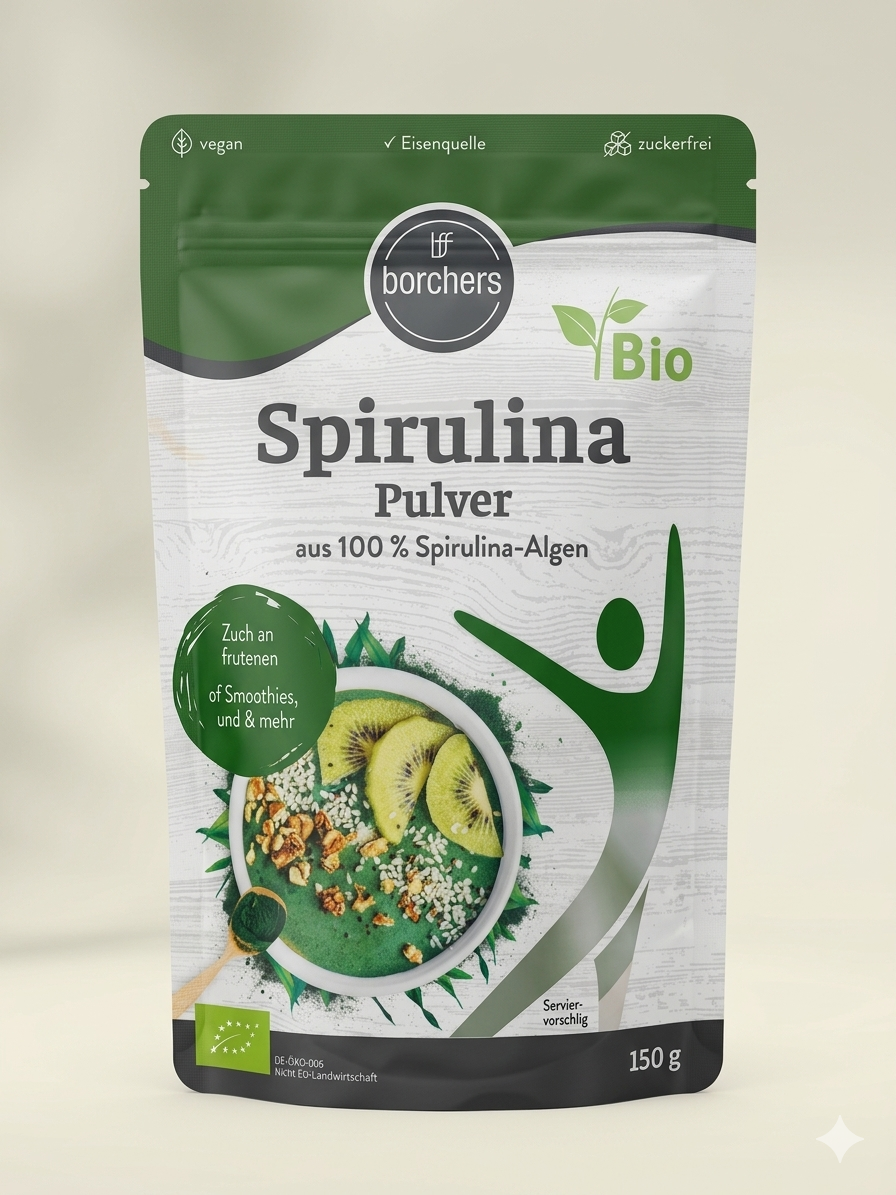 Poudre de Spiruline Bio 150g 100% Algue Pure مسحوق طحالب السبيرولينا العضوي
