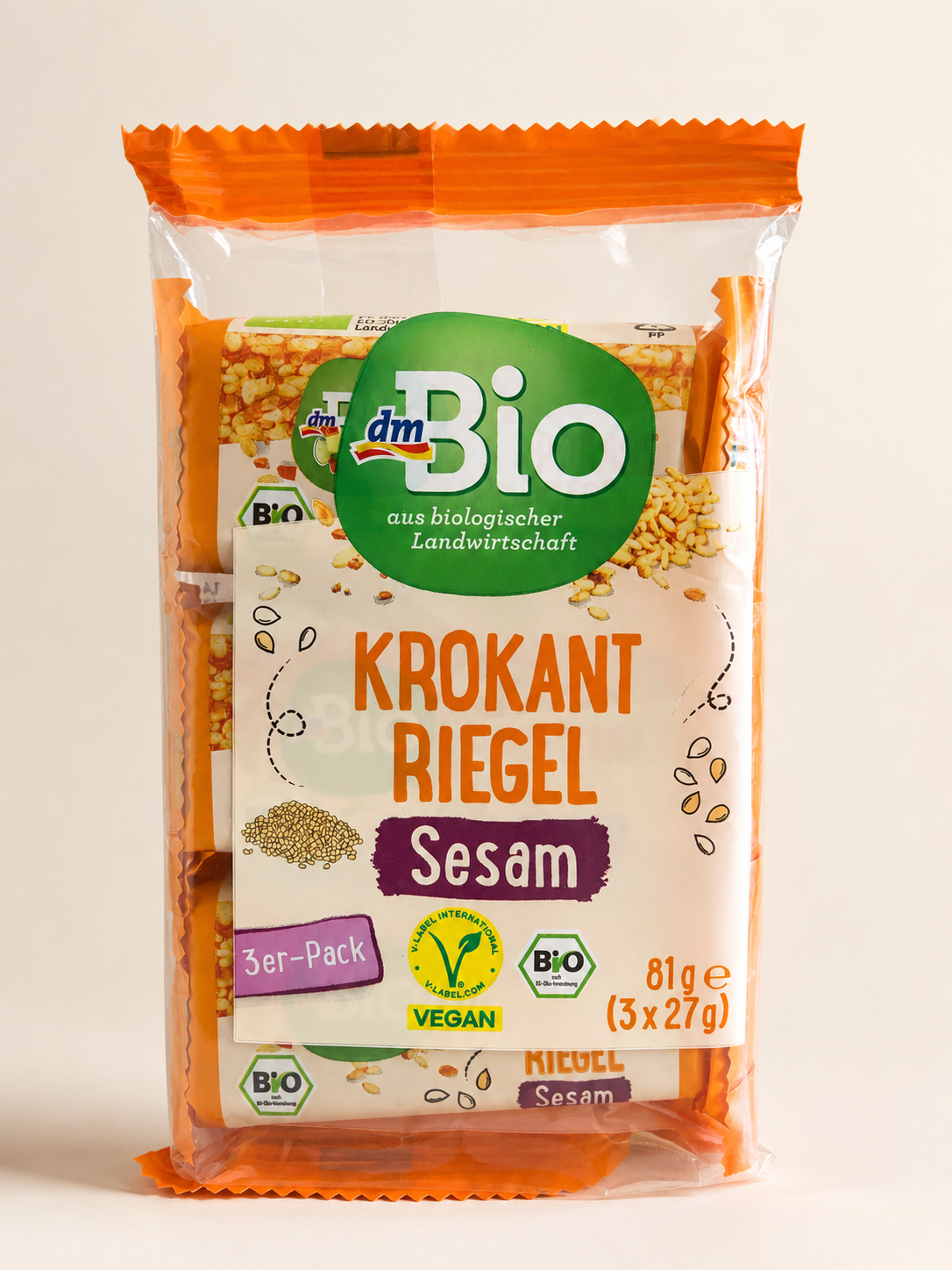 Barres Croustillantes au Sésame Bio 3x27g Vegan & Sans Gluten