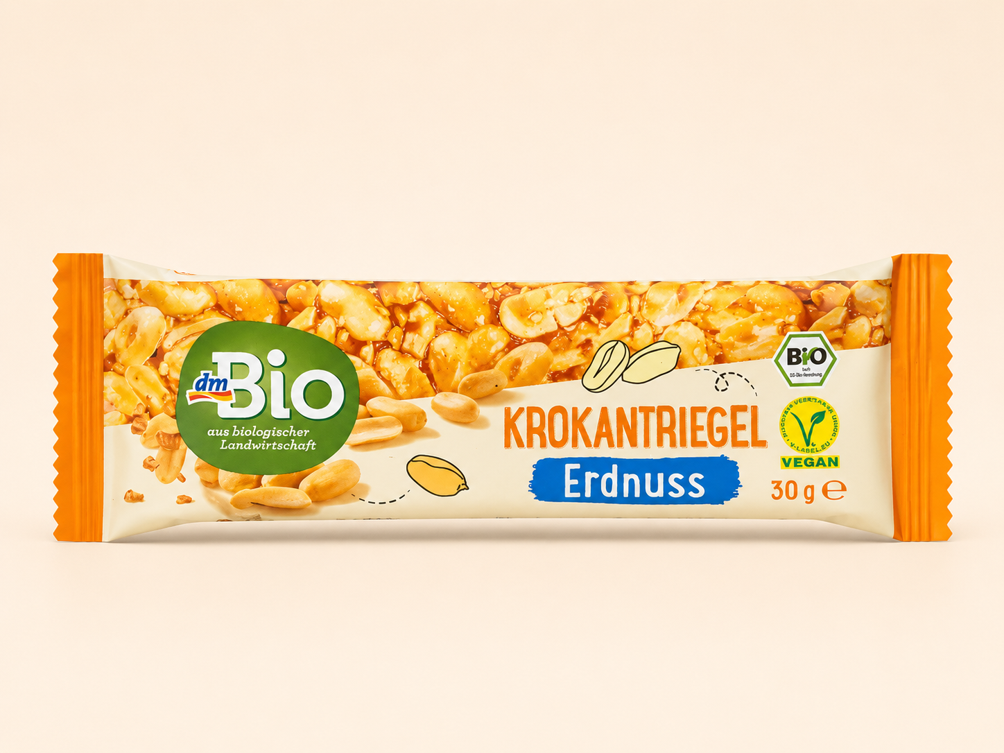 Barre Croustillante à la Cacahuète Bio 30g Vegan